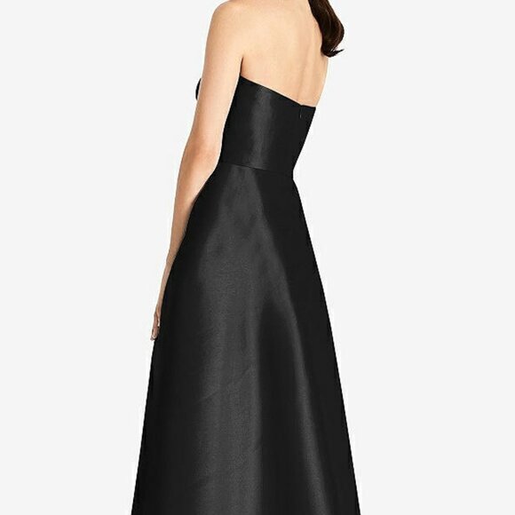 Alfred Sung 748...Strapless A-Line Satin Dress with Pockets....Black...Sz 18 - Picture 3 of 7